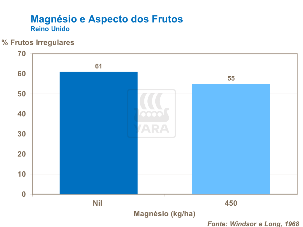 Magnésio e aspecto dos frutos