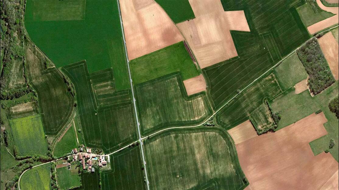 Vista aérea de talhões demarcados