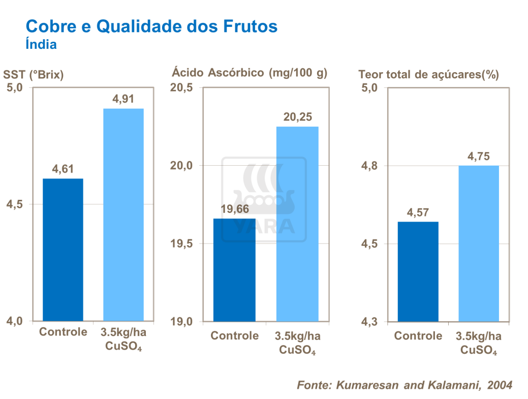 Cobre e qualidade dos frutos