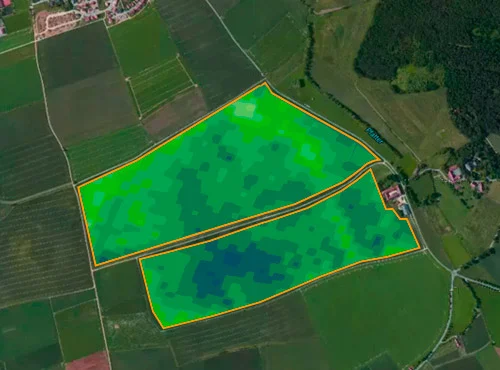Talhão com mapa de biomassa