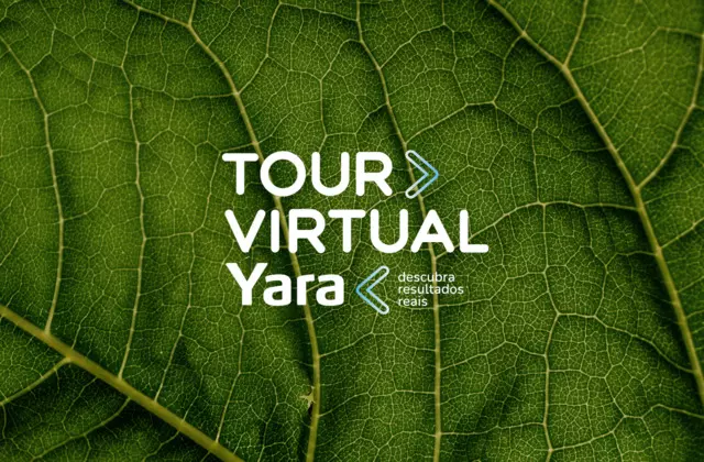 Banner com fundo de folha verde e logo do Tour Virtual